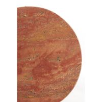 Light & Living Zeca bijzettafel set van 2 - rood travertin/bruin