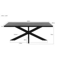 Livingfurn Kala eettafel spider 200x100 cm