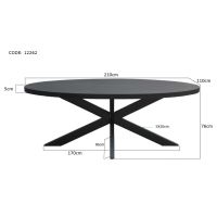 Livingfurn Kala eettafel spider ovaal 210 cm