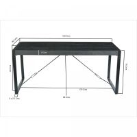 Livingfurn Norris eettafel 180x90 cm - zwart