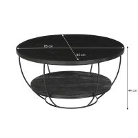 Livingfurn Evan Norris salontafel 86 cm - zwart