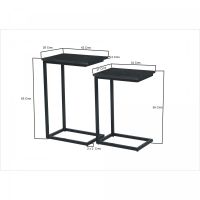 Livingfurn Jordy Norris salontafel set van 2 - 42x28x65cm / 34x27x55cm - zwart