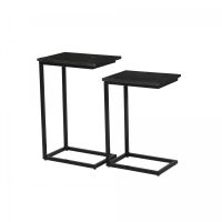 Livingfurn Jordy Norris salontafel set van 2 - 42x28x65cm / 34x27x55cm - zwart