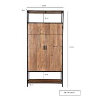 Livingfurn Sturdy wandkast 100x210 cm