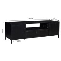 Livingfurn Kala tv-meubel zwart 160 cm