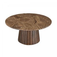 Livingfurn Emperador ronde salontafel - Ø80 cm - marmer - bruin