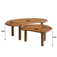 Livingfurn Nubi salontafel set van 2 - 38x70x50 / 41x110x60 cm - naturel