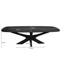 Livingfurn Montreaux eettafel 250cm - zwart