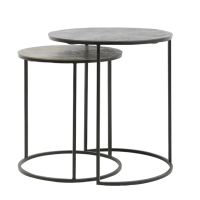 Rengo bijzettafel relief zwart/brons | set van 2 van het woonmerk Light&Living