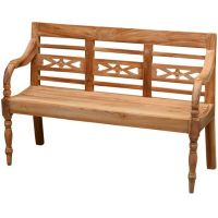 Livingfurn Stations tuinbank teakhout 130 cm - OUTLET