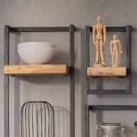 Fraaai Woody metaal wandplank - bundel set van zes