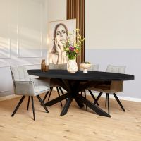 Starfurn Ovale eettafel Denver - 210 cm - zwart