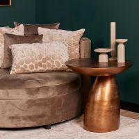 Starfurn Ovale bijzettafel Jarah - 55 cm - koper/goud