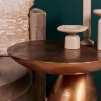 Starfurn Ovale bijzettafel Jarah - 55 cm - koper/goud