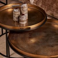 Starfurn Ronde salontafels Puck - set van 2 - goud