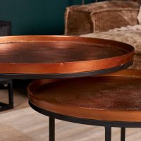 Starfurn Ronde salontafels Clive - set van 3 - koper