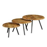 Starfurn Ohio ronde salontafels - set van 3 - naturel