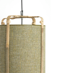 Light & Living Sendai hanglamp Ø42x70 cm - groen/bamboo