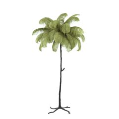 Light & Living Feather vloerlamp - zwart/olijfgroen