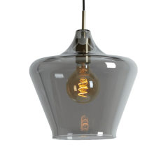 Light & Living Solly hanglamp Ø30x30 cm antiek brons/smoke glas