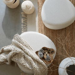 Light & Living Liberia poef 68x68x35 cm - beige