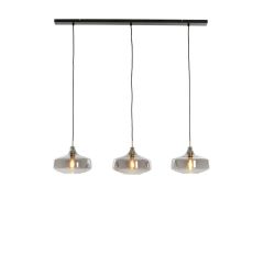 Light & Living Solna hanglamp 3L - antiek brons/smoke glas