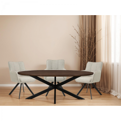 Jesper ovale eettafel - 210 cm - mangohout van het woonmerk Livingfurn