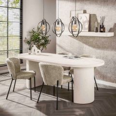 Fraaai Katie eetkamertafel arch stone 215x90cm - marmer composiet