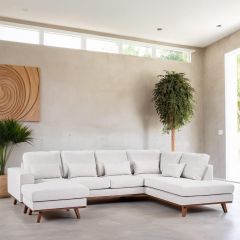 Vurna Melva 3-zits hoekbank rechts stof - beige