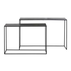 Light & Living Boca sidetable set van 2 - antiek mat zwart