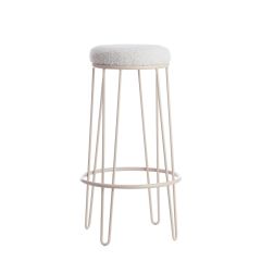 Light & Living Alice barstoel Ø41x73 cm bouclé - crème/crème