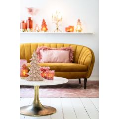 Light & Living Rickerd salontafel Ø76x36 cm - wit marmer+antiek brons