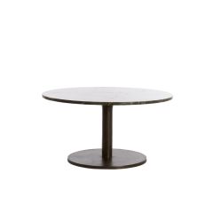 Light & Living Pazo ronde salontafel Ø76 cm - donkerbruin marmer/donkerbruin
