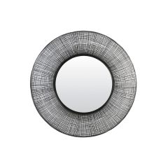 Light & Living Samat spiegel Ø89x12 cm - zwart