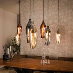 Fraaai Carmen hanglamp 4+3 cocoon mix glas - zwart