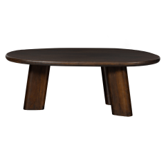 Woood Roundly salontafel mangohout 110x60 cm walnoot