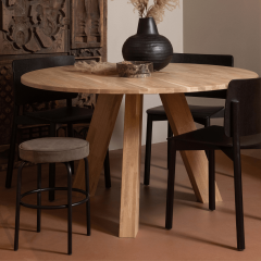 Woood Rhonda eettafel ø129 cm eiken naturel