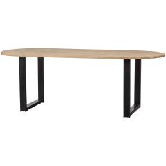 Woood Combi-Tablo ovaal eiken 220x90 cm + u-poot