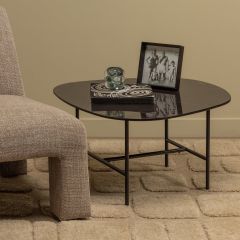 Woood Vajen salontafel marmer 80x60 cm - zwart