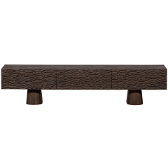 Woood Crumble carved tv-meubel mangohout - walnoot