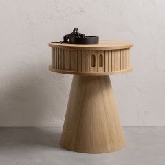 Woood Karri nachtkastje rond hout - naturel