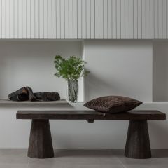 Woood Clyde bankje hout - donkerbruin