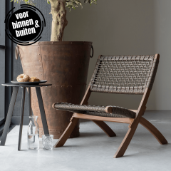 Klapstoel Lois Ruit Hout Donkerbruin