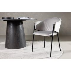 Svea Eveline eetkamerstoel - velvet - lichtgrijs