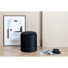Svea Zara poef - velvet - zwart