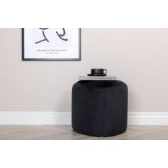 Svea Troy poef - velvet - zwart