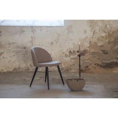 Svea Zako eetkamerstoel - ruitpatroon - linnnenlook - beige