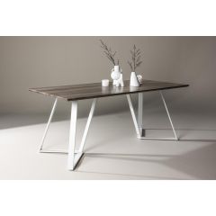 Svea Mako rechthoekige eettafel - 180 x 90 cm - donkerbruin/wit