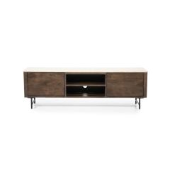 Eleonora TV meubel Lio - Mango hout & travertin - 170 cm - 2 deurs