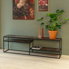 Carlie tv-meubel teak bruin 180x35x40 cm van het woonmerk Vurna